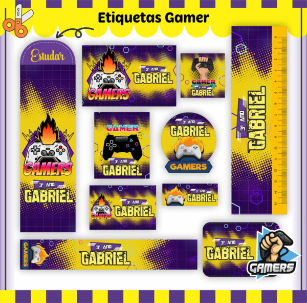Kit Escolar Gamer - Arquivo Digital - Imagem 2