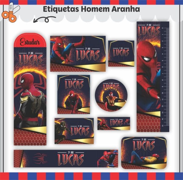 Kit Escolar Homem Aranha - Arquivo Digital