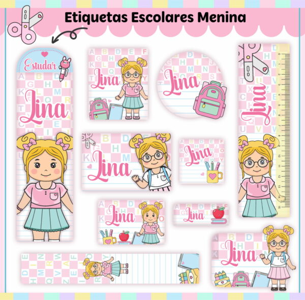 Kit Escolar Aluninhas - Arquivo Digital - Imagem 3