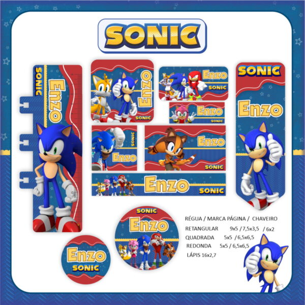 Kit Escolar Sonic - Arquivo Digital - Imagem 3