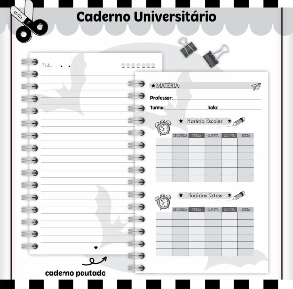 Kit Escolar Wandinha - Arquivo Digital - Imagem 4