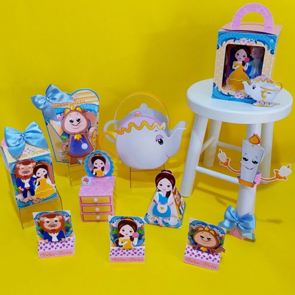 kit festa a bela e a fera cute arquivo digital aniversario infantil