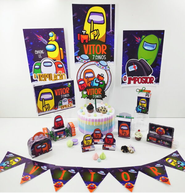 kit festa among us arquivo digital aniversario infantil