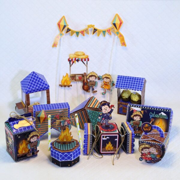 kit festa arraia azul arquivo digital kit festa pronta
