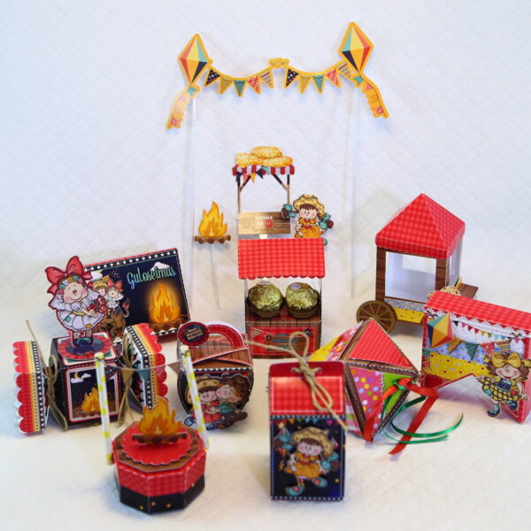 kit festa arraia vermelho arquivo digital personalizacao