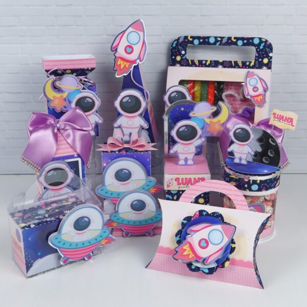 kit festa astronauta rosa arquivo digital arquivo digital festa