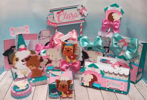 kit festa cachorrinhos arquivo digital papelaria personalizada