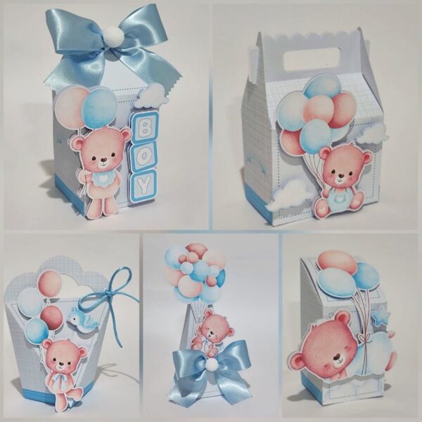 kit festa cha de bebe ursinho azul studio e pdf papelaria personalizada 1