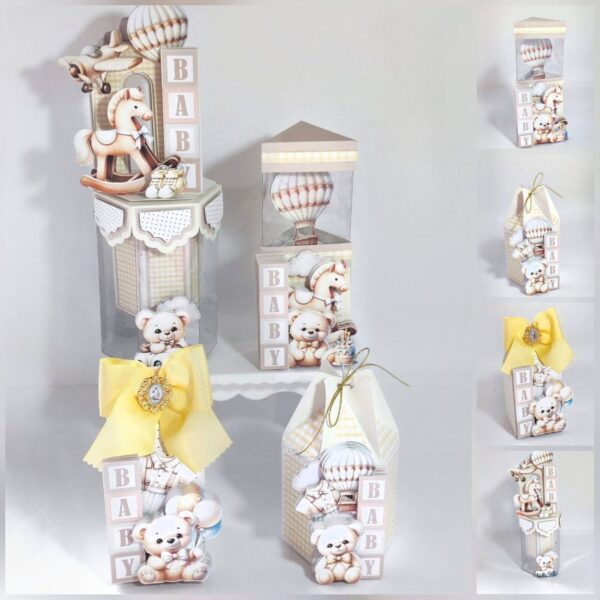 kit festa cha de bebe ursinho clean studio e pdf festas e comemoracoes