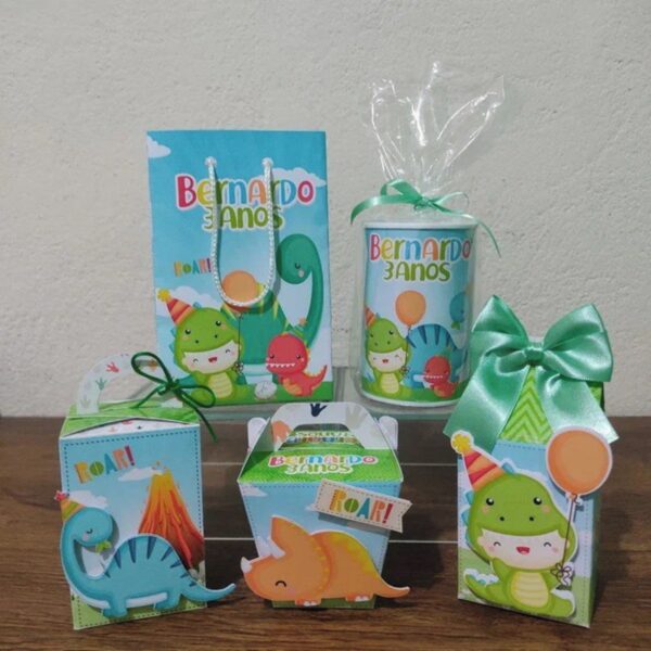 kit festa dinossauro baby studio personalizacao