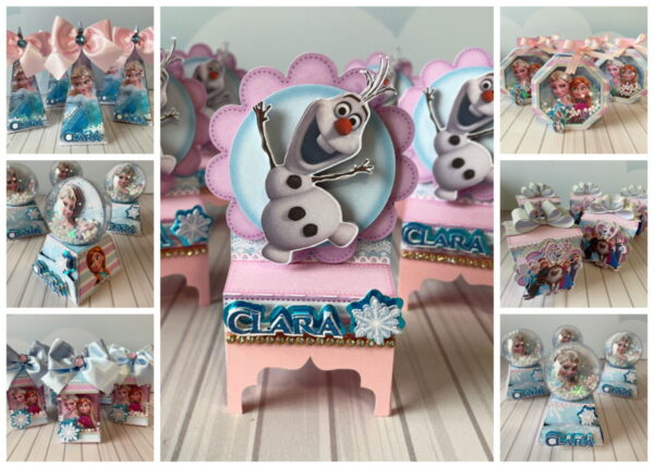 kit festa frozen rosa e azul arquivo digital papel e scrapbook