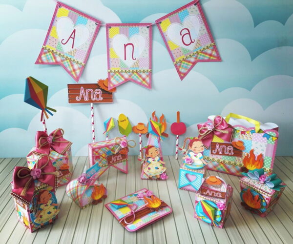 kit festa infantil festa junina menina papel e cia