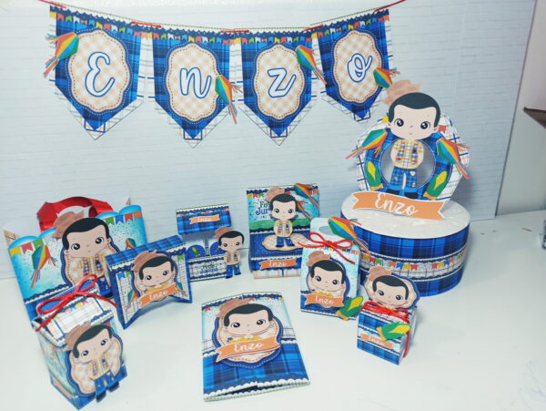 kit festa junina azul arquivo digital festas