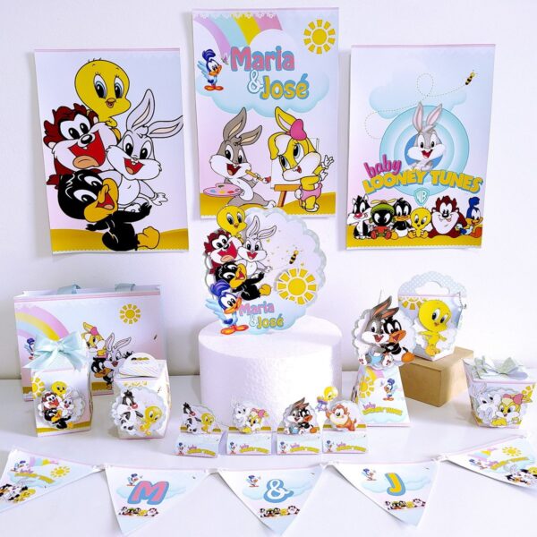 kit festa pronta looney tunes baby arquivo digital decoracao festa pronta