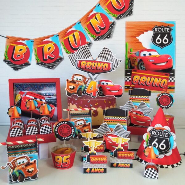 kit festa so um bolinho carros arquivo digital aniversario infantil