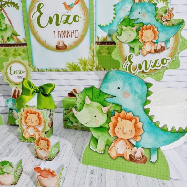 Kit Festa Só um bolinho Dinossauro Cute - Arquivo Digital - Imagem 3