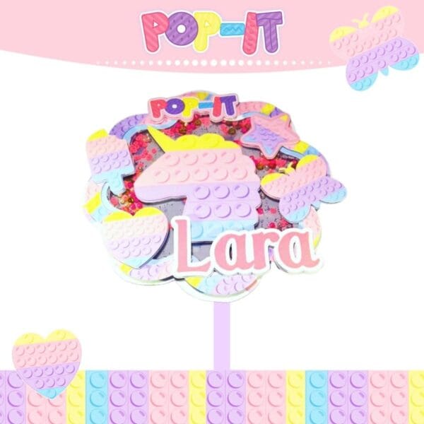 Kit Festa Só um bolinho Pop It - Arquivo Digital - Imagem 4