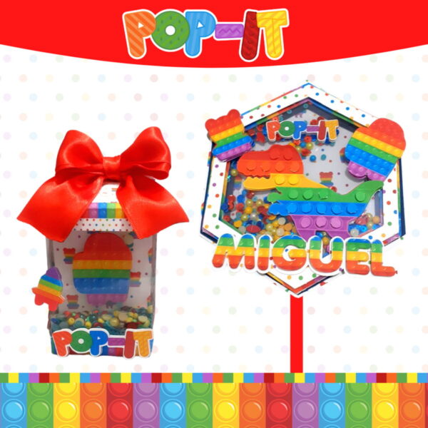 Kit Festa Só um bolinho Pop It Colorido - Arquivo Digital - Imagem 4