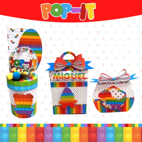 Kit Festa Só um bolinho Pop It Colorido - Arquivo Digital - Imagem 3