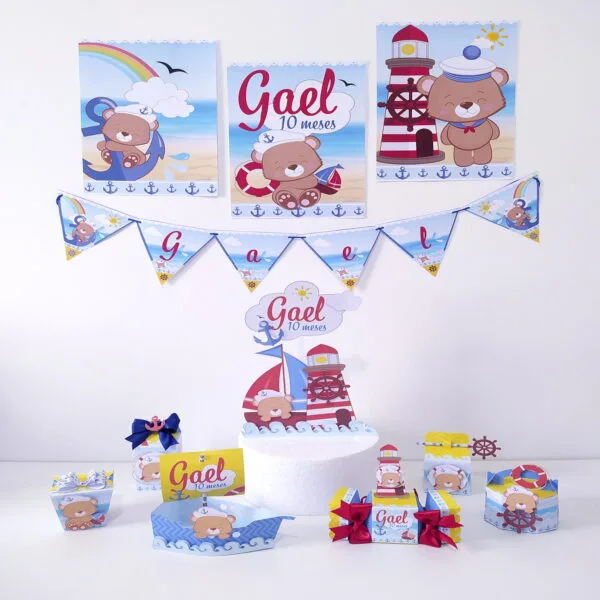Kit Festa Ursinho Marinheiro - Arquivo Digital