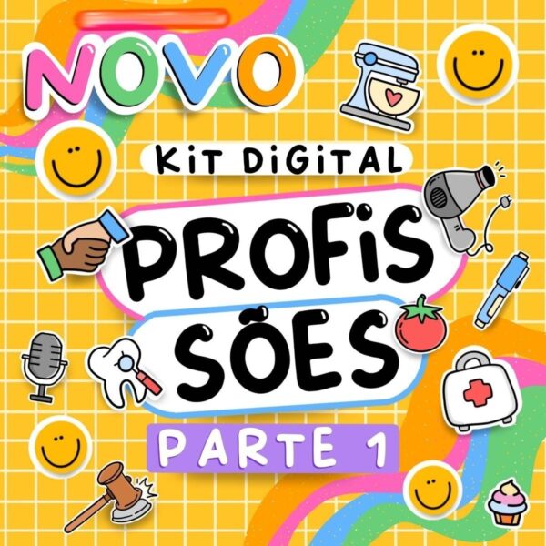Kit Imprimível Profissões Balinha Botton Bloquinho Caneca