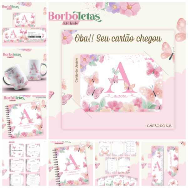 kit kids borboleta menina arquivo digital filho