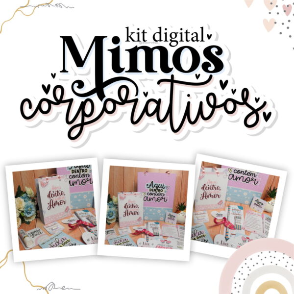 kit mimos corporativos arquivo digital papelaria