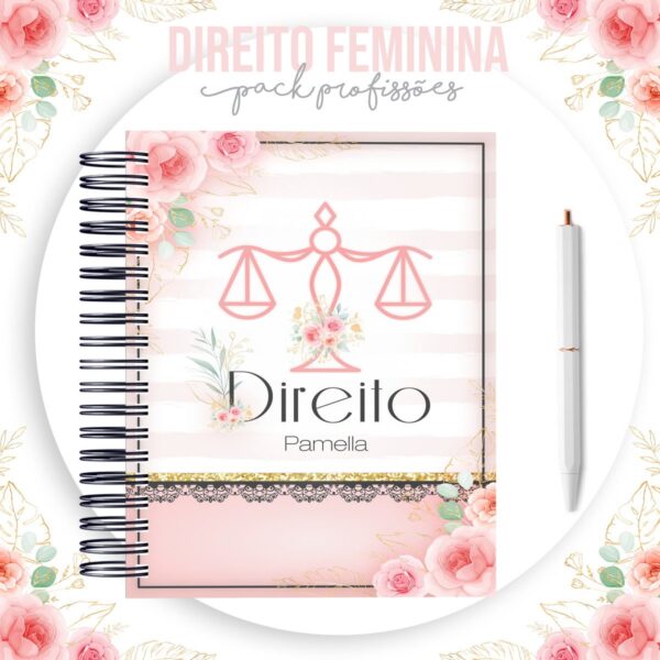 kit para encadernacao direito feminino arquivo digital papelaria personalizada 1
