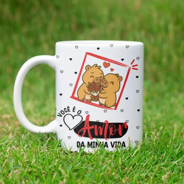 Kit para Sublimação de Canecas - Tema Capivara Amorosa