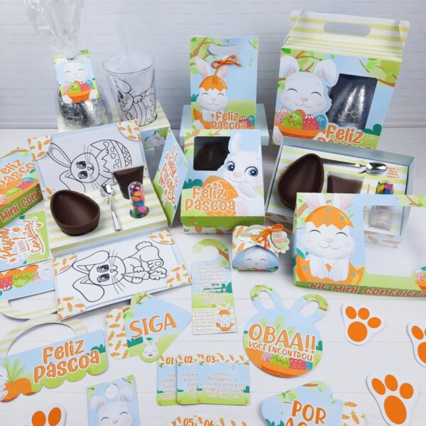 kit pascoa coelhinho arquivo digital caixas pascoa