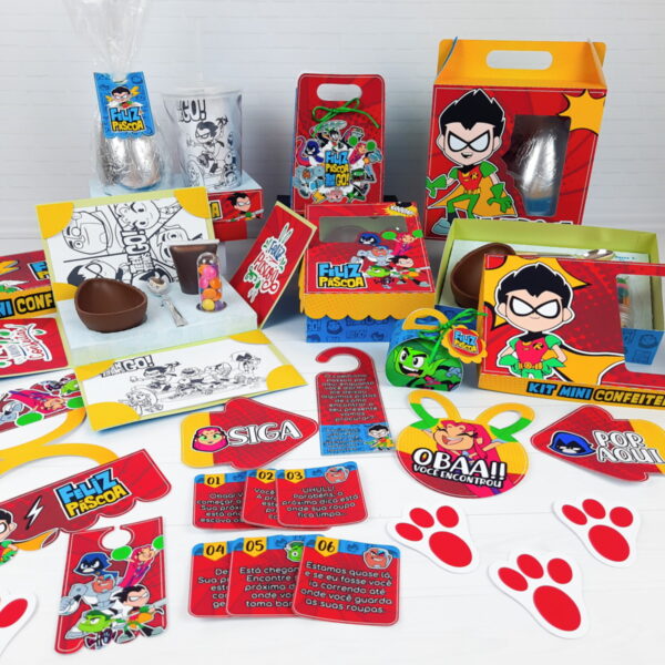 kit pascoa jovens titans arquivo digital papel e cia