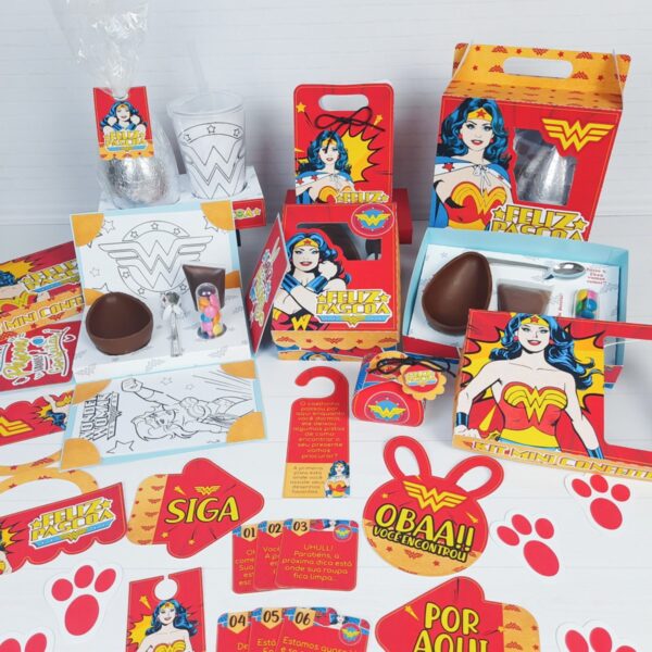 kit pascoa mulher maravilha arquivo digital arquivo de corte