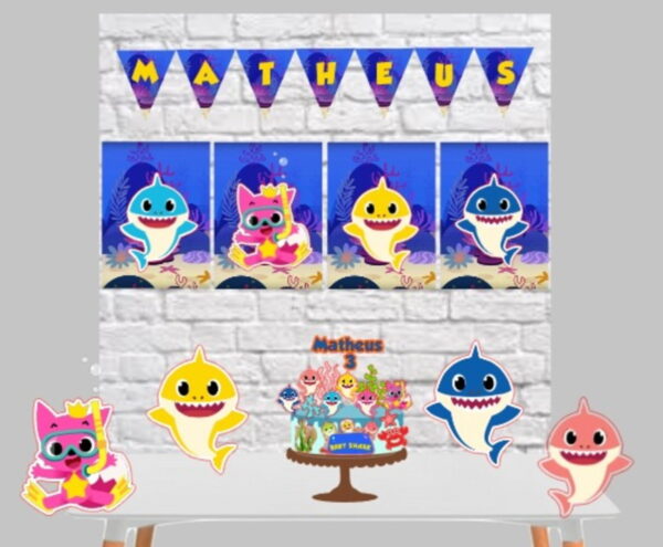 kit so um bolinho babyshark arquivo digital decore sua festa