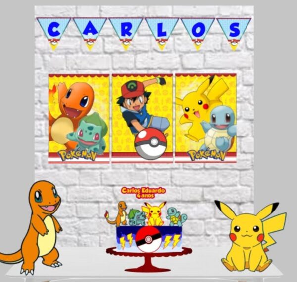 kit so um bolinho pokemon arquivo digital decore sua festa