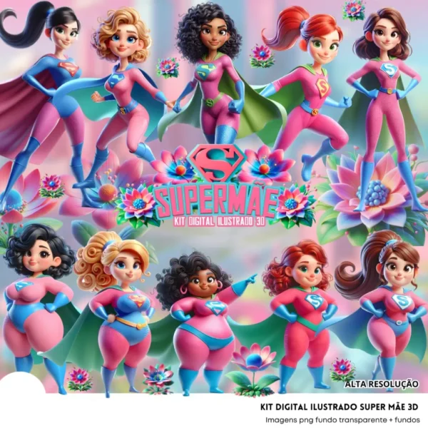 Kit Super Mae Para Presentes Personalizados Em Png 2