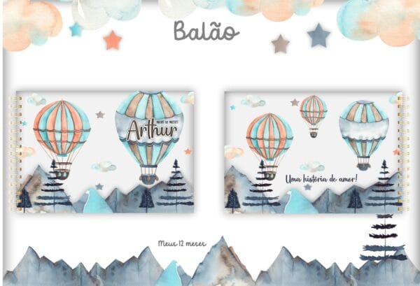 livro 12 meses balao menino arquivo digital papel e cia
