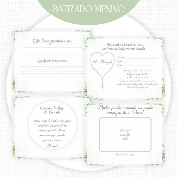 Livro Batizado Menino Verde - Arquivo Digital - Imagem 2