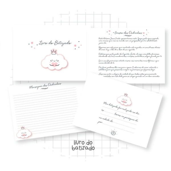Livro Batizado Nuvem Menina - Arquivo Digital