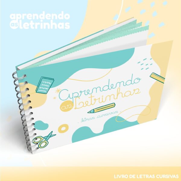 livro de atividades letras cursivas arquivo digital papel e scrapbook
