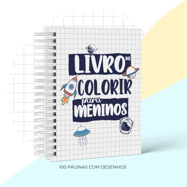 livro de colorir menino estudar