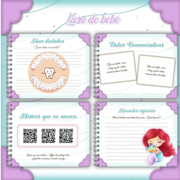 Livro do Bebê A Pequena Sereia Ariel- Arquivo Digital - Imagem 2