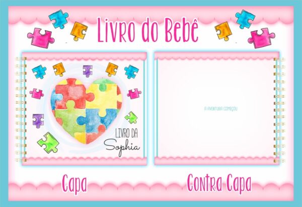 livro do bebe autismo menina arquivo digital encadernacao