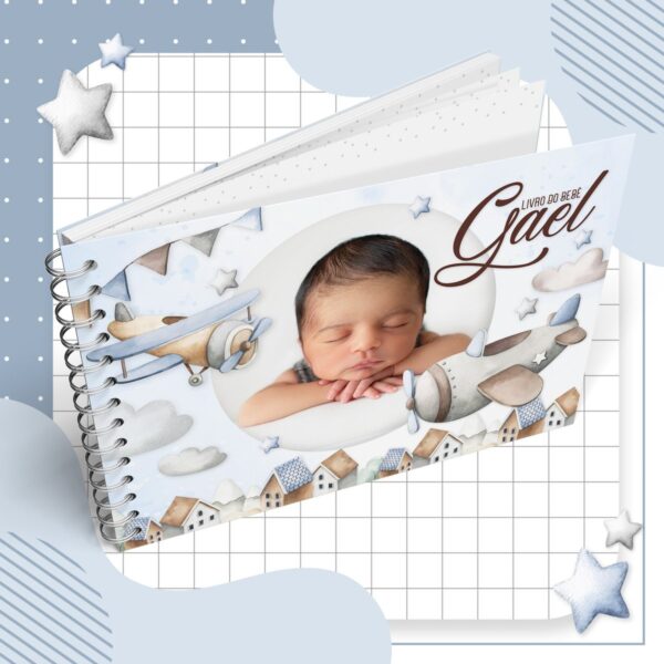livro do bebe aviao vintage arquivo digital papelaria