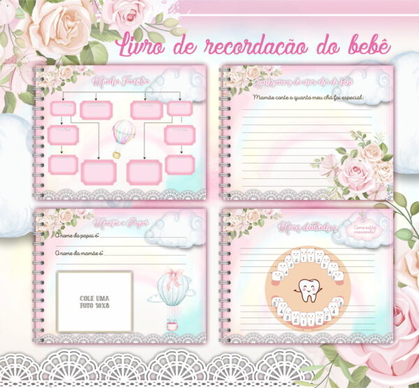 Livro do Bebê Balão Rosa - Arquivo Digital - Imagem 2