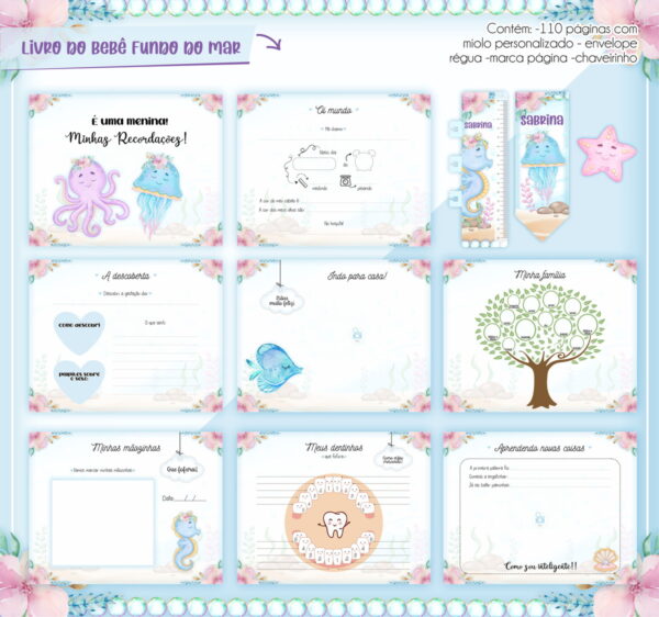 Livro Do Bebê Bichinhos No Mar - Arquivo Digital - Imagem 3