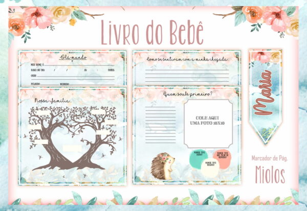 Livro do Bebê Bosque Menina II - Arquivo Digital - Imagem 2