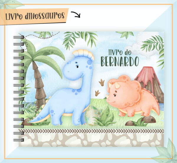 livro do bebe dino aquarelado arquivo digital filho