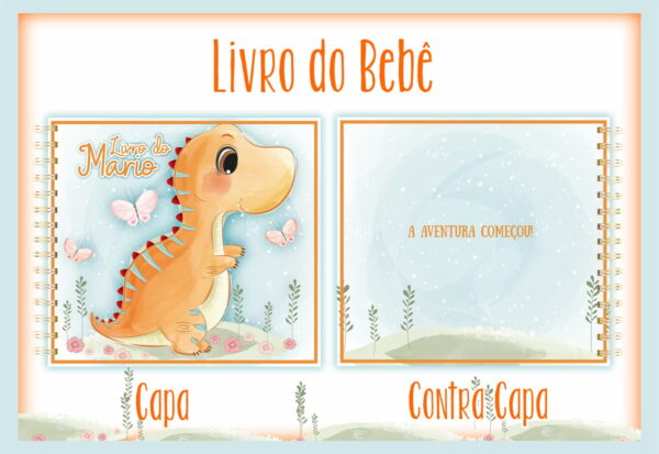 livro do bebe dino laranja arquivo digital papelaria digital