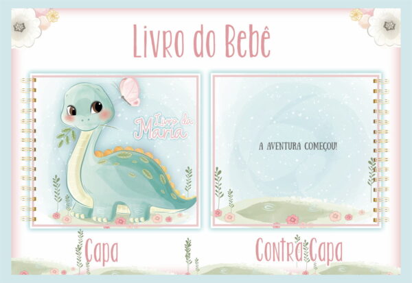 livro do bebe dino menina arquivo digital infantil