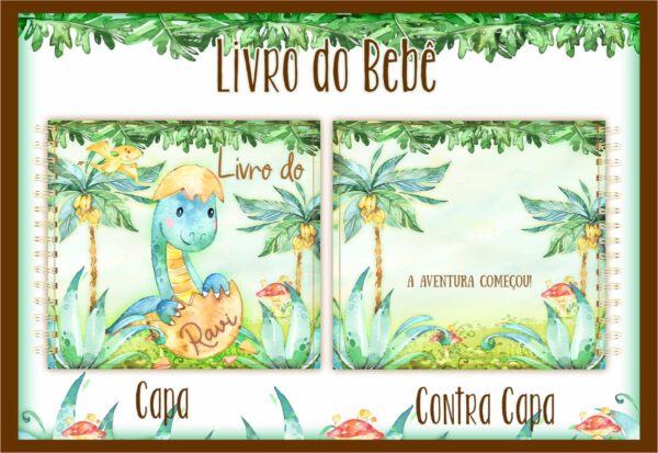 livro do bebe dinossauro aquarela arquivo digital marcador 1